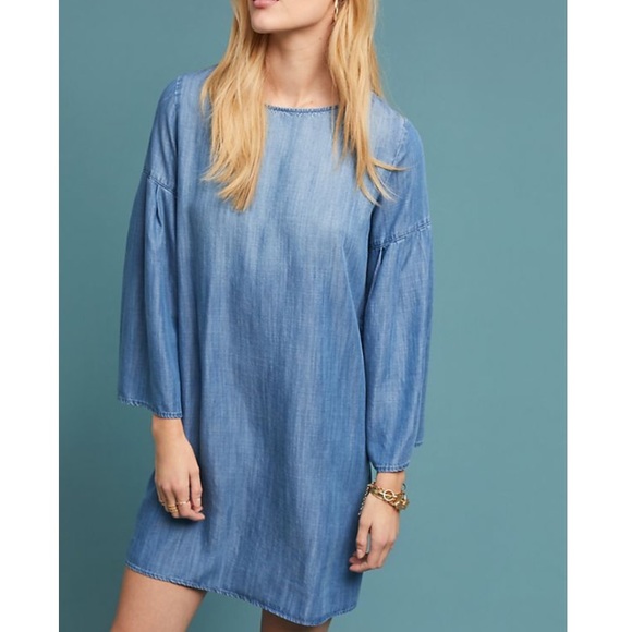 Anthropologie Cloth & Stone Chambray Dress XS - Picture 2 of 6